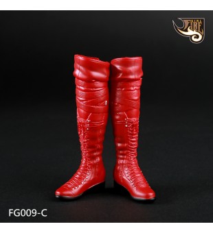 *Fire Girl 1/6 Red Plastic Long Boots / 紅色長靴 FG009-C