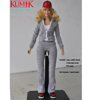 *Kumik 1/6 Grey Female Sports Suit / 灰色女仕運動套裝