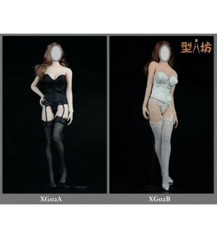 XRF XG02 1/6 Female Sexy Slim Waist Underwear&Stockings Clothes Set  /  女性性感修身高腰內衣＆絲襪衣服套裝